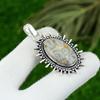 Oval Natural Fossil Coral 925 Sterling Silver Engagement Bezel Pendant Jewelry