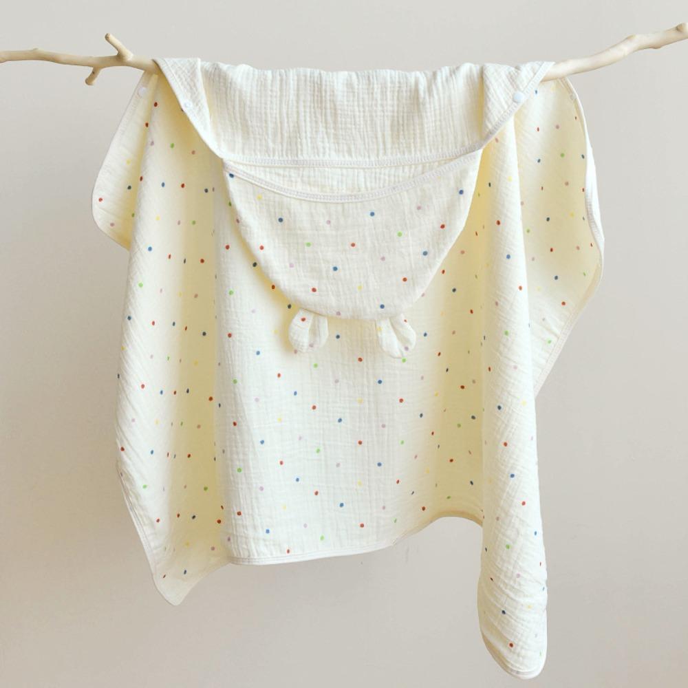 Soft Texture Infant Hooded Towel Wrap Blanket Bear Printed Baby Swaddle Cloth  Baby Wrapping