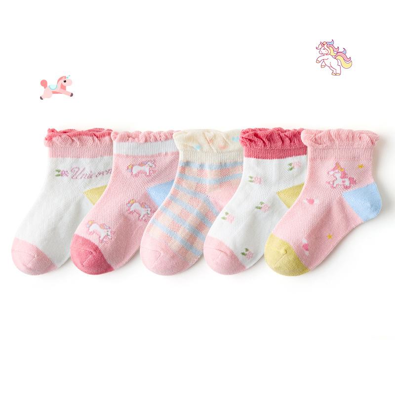 5 пар/лот Летние детские хлопковые носки Мультяшные Модные Сетчатые Для Весны Новые 1-12 лет Студенческие Подростковые Для Малышей Девочек Мальчиков Детские Носки