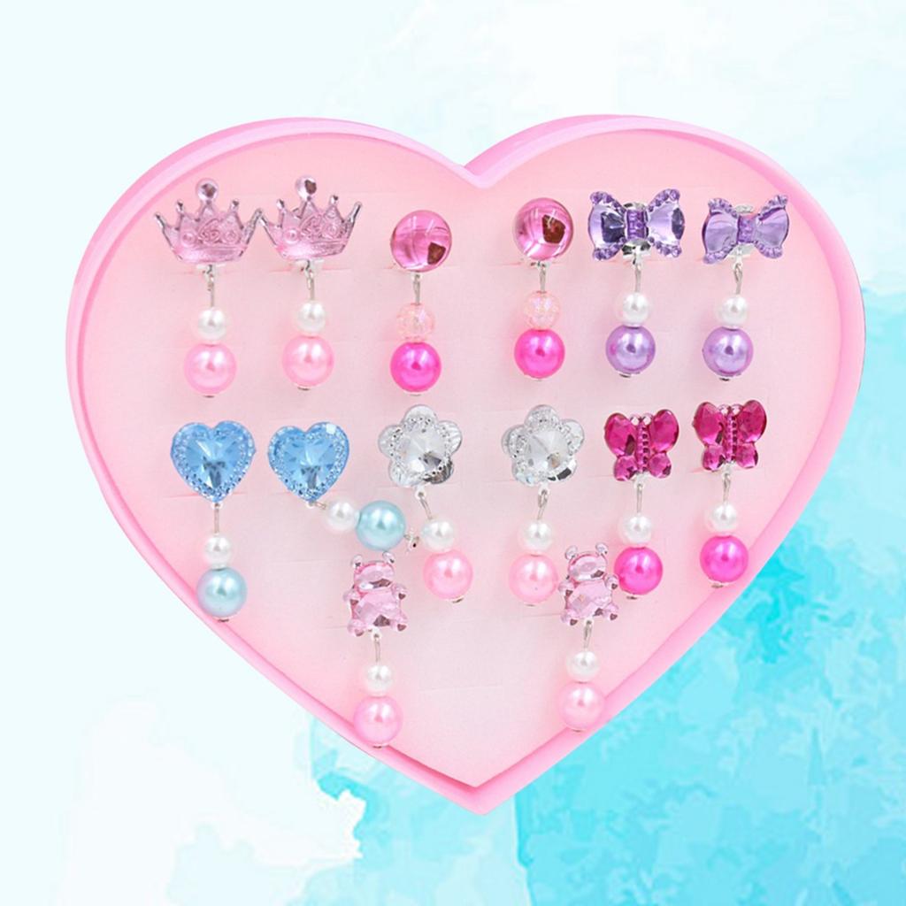 Набор из 7 пар серег, детские серьги без ушей, зажимы для игр для девочек