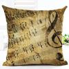 Retro Note Cushion Cover Cotton Linen Creative Vintage Musical Notes Decorative Pillowcase Piano Pillow Case For Sofa Cover Zt62