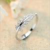 New Fashion Exquisite 925 Sterling Silver Jewelry Temperament Leaves Branch Zircon Opening Rings R019