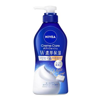Гель для душа Nivea Cream Care с богатым увлажнением, европейский белый мыльный аромат, с помпой, 460 мл, увлажнение кожи