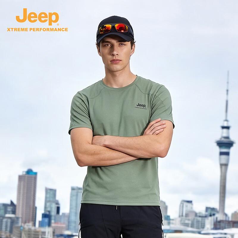 Jeep Мужская летняя футболка с коротким рукавом для активного отдыха, быстросохнущая, охлаждающая