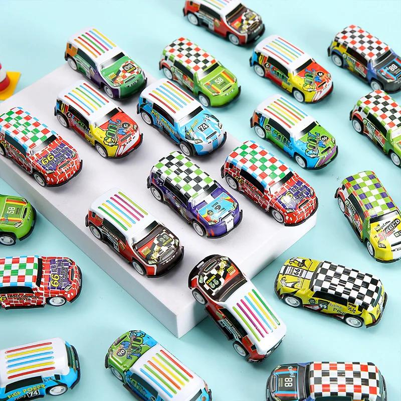 5PCS Kids Cartoon Tin Toys Cute Pull Back Toy Car Children's Mini Car Model Funny Simulation Racing Car Toys Gift
