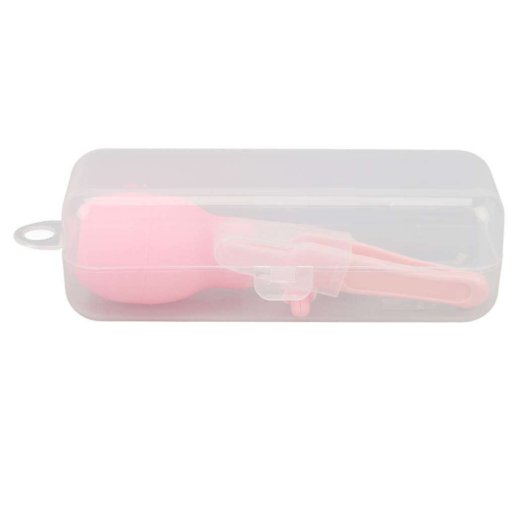 Infant Nasal Aspirator Nose Cleansing Soft Silicone Tip Manual Baby Nose Sucker with Tweezers