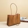 Large Bag Women's Hand-held New Leather Shoulder Bag Cowhide Minimalist Style Commuter High-end Sense Large-capacity Women's Tote Bag