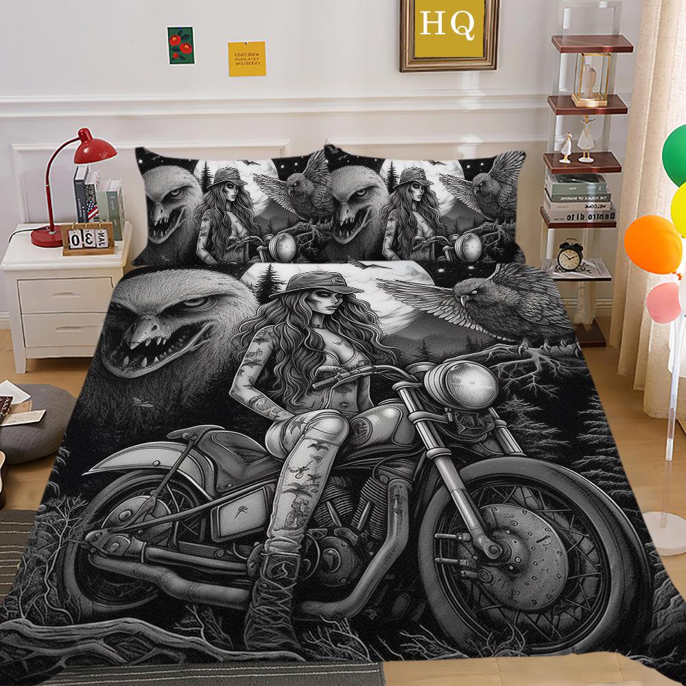 Комплект постельного белья с принтом черепа красоты 3D King Size, постельное белье из полиэстера, модное покрывало для подростков, высококачественный домашний текстиль