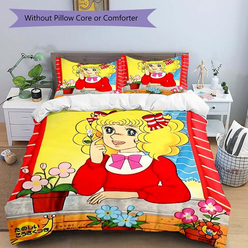 Flower Girl'S Garden Adventure Print 3Pcs Bedding Setduvet Cover With 2 Bedropillowcase Home Birthday Gift
