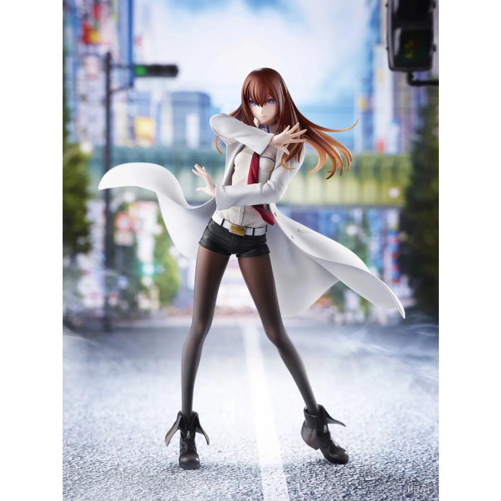 22.5см Аниме Steins;Фигурка Gate Makise Kurisu Dream Tech 1/7 Стиль Белого Халата Стоящая модель игрушечная кукла Фигурка Действия ПВХ