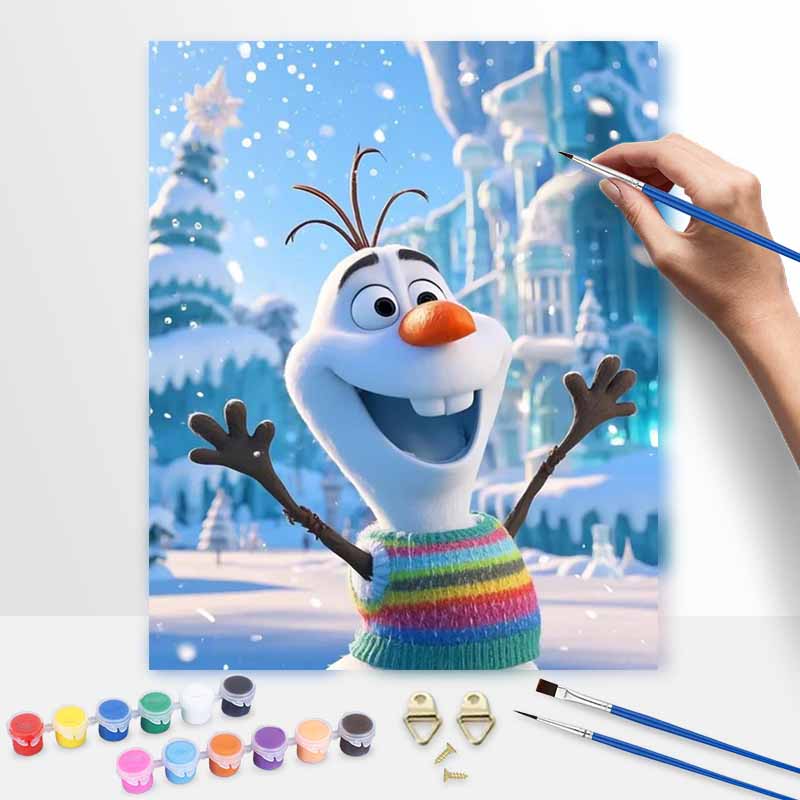 Disney Frozen Olaf oil painting art set handmade diy gift home decoration