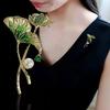 Elegant Green Lotus Leaf Brooch - Chinese Ancient Style Floral Pin Corsage