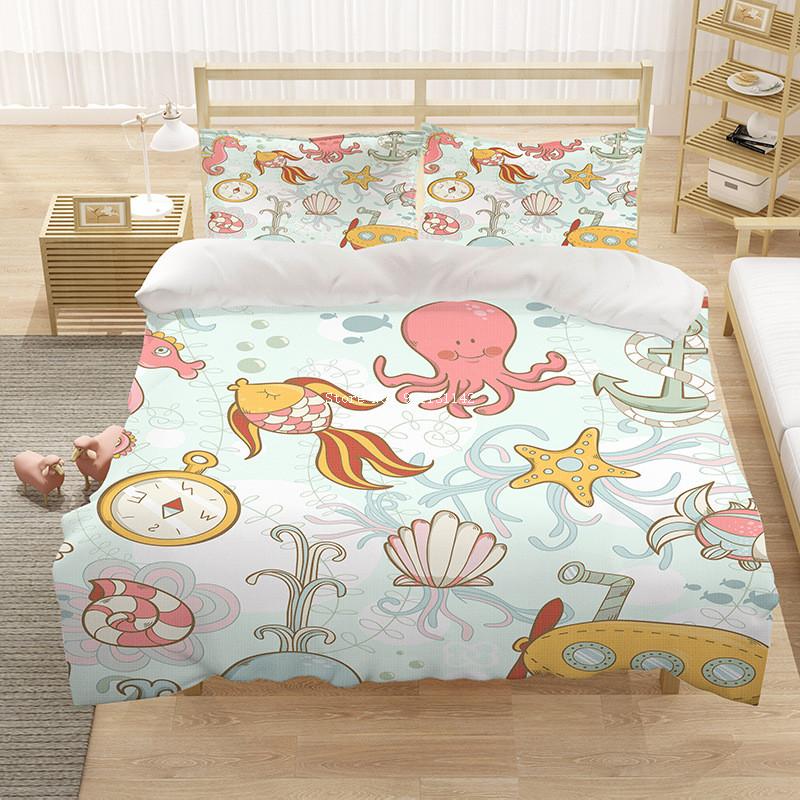 Cartoon Snail Duvet Cover King Queen Size Colorful Animals Bedding Set for Kids Teens Adults Wild Reptile Polyester Quilt Cover