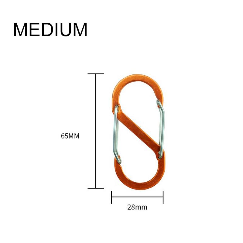 S-образный двойной карабин, брелок, замки-молнии для рюкзаков, карабин, скользящий замок, алюминиевый сплав, большой, средний, маленький карабин для кемпинга