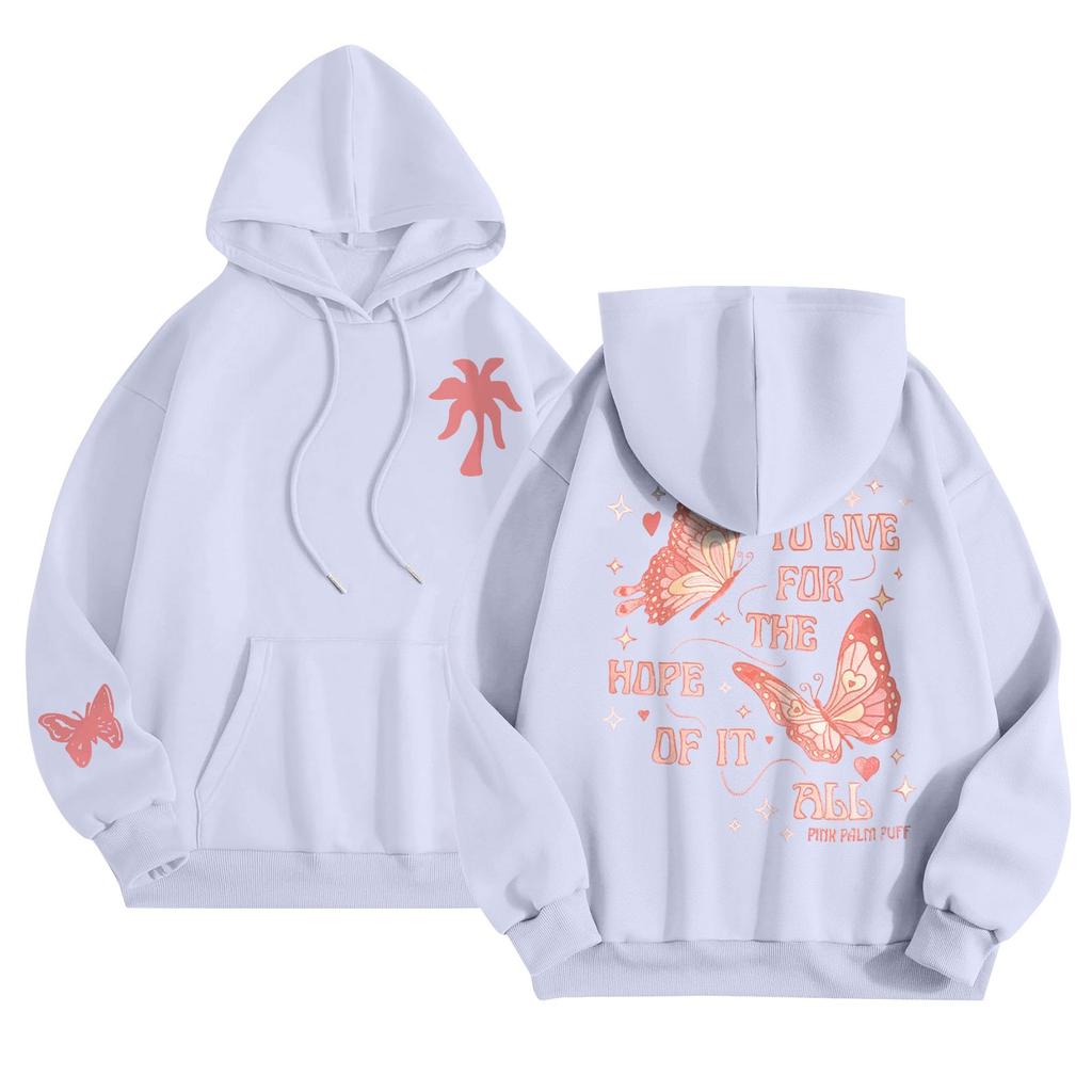 Графические толстовки с капюшоном для женщин Милый пуловер с длинным рукавом Опрятные толстовки с капюшоном с буквенным принтом Одежда на осень-зиму