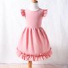 Children Clothing Girls Summer Solid Color Backless Bow Dress Princess Daily Casual Dresses for 2-7 Years Old