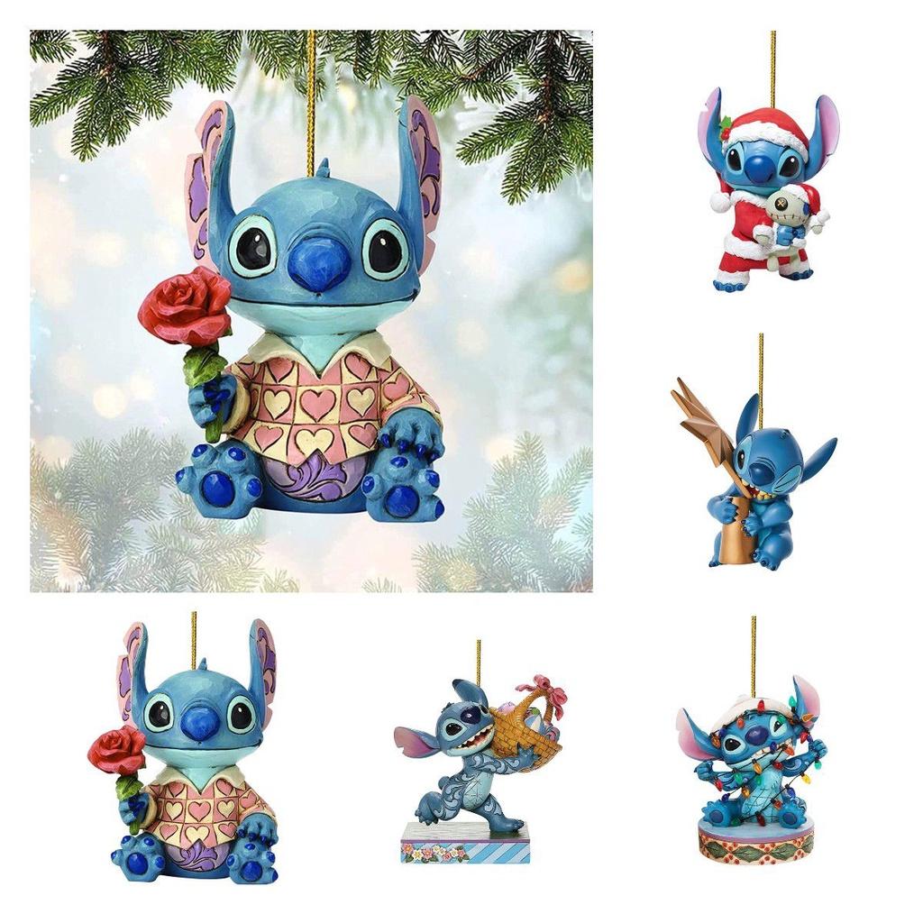 Enchanting Cartoon Anime Stitch Acrylic Pendant Christmas Tree Decoration Diy Crafts