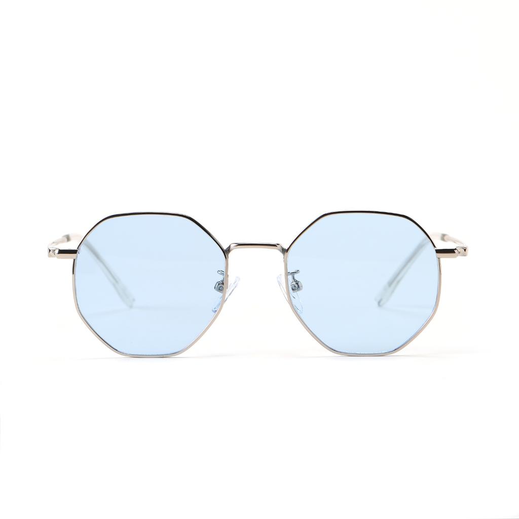 Очки 20047 Ретро Оправа Маленькая Оправа Многоугольник Металл Круглое Лицо Солнцезащитные Очки, Плоские Очки Женские