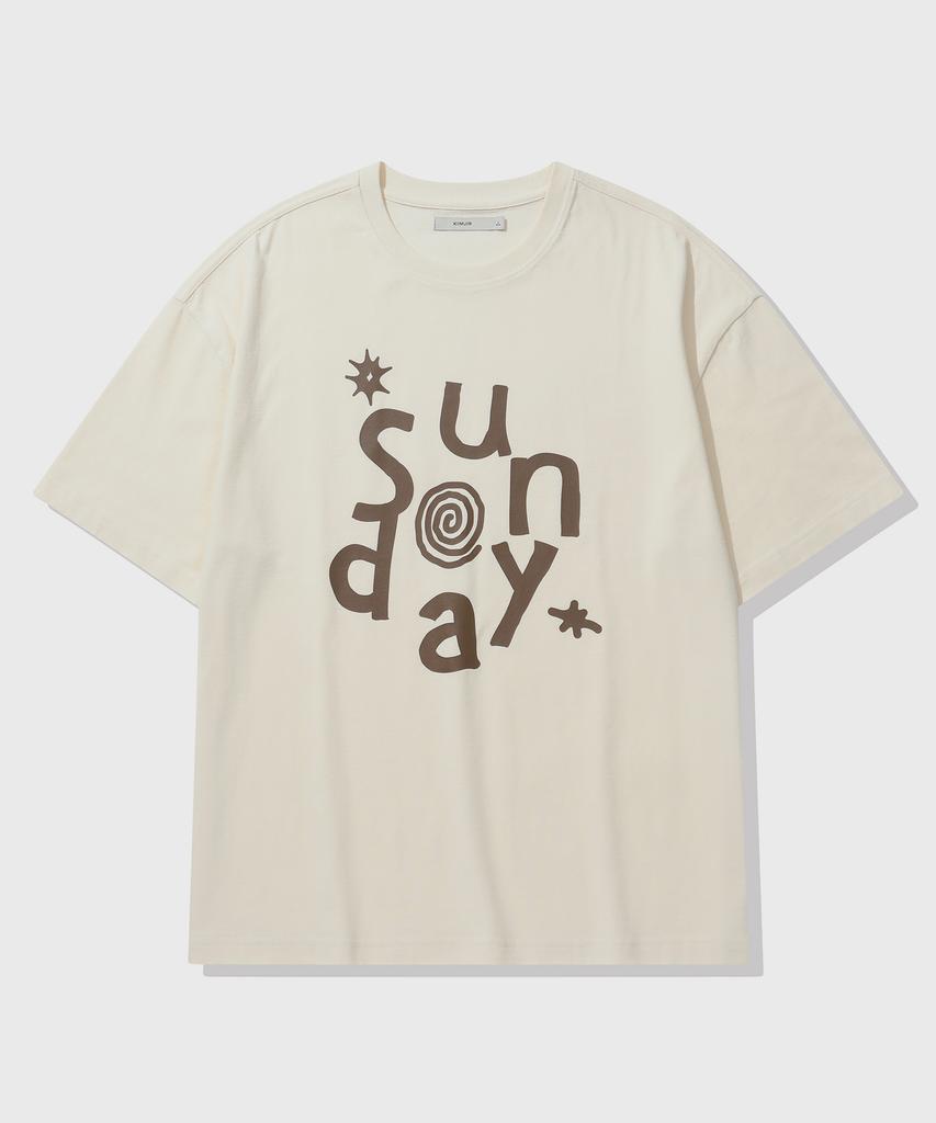 KIIMUIR Футболка с коротким рукавом Sunday Vibe_Слоновая кость