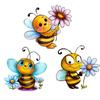 T299# Cute Bee And Flowers Sticker On The Car Vinyl Decal Waterproof Decoration Car Stickers