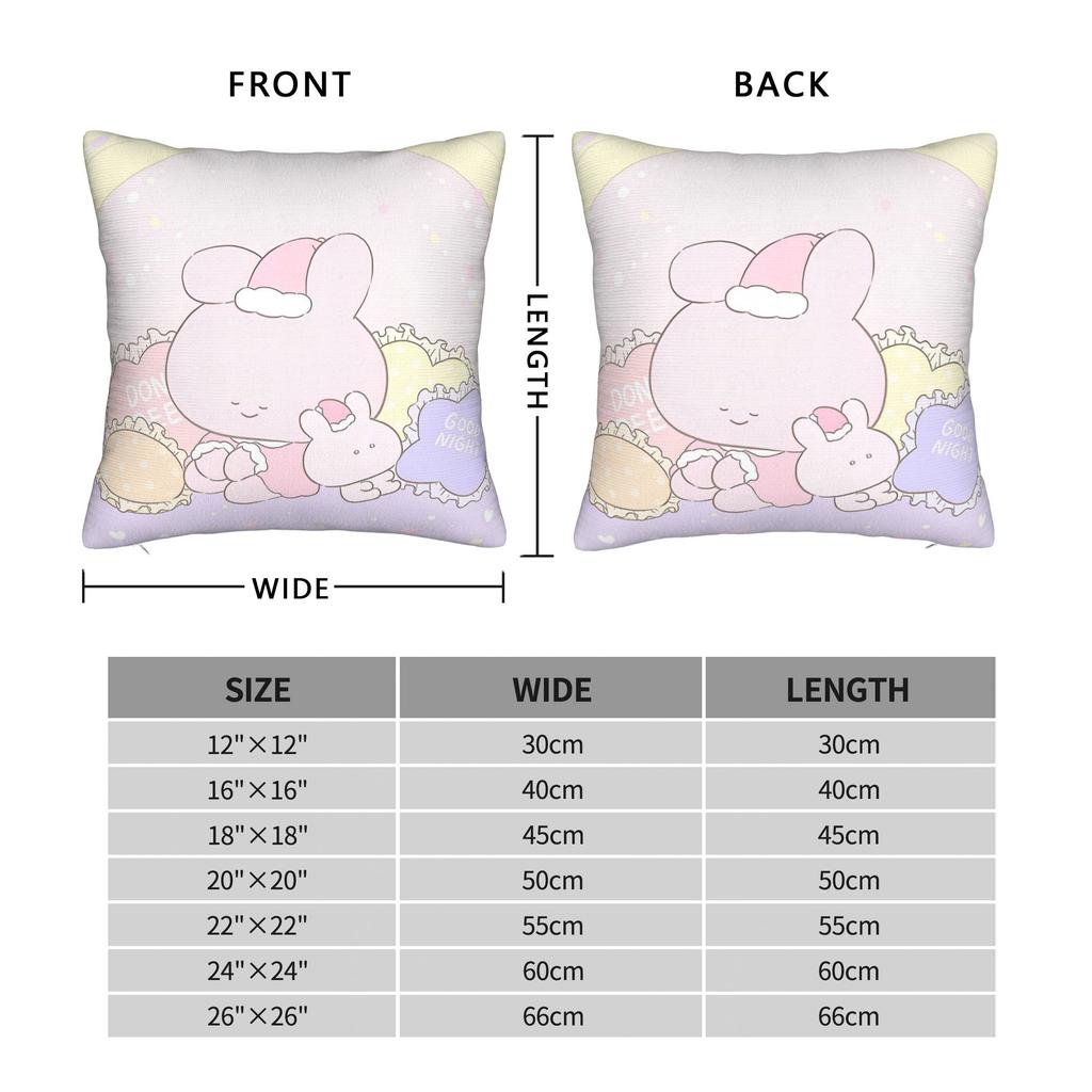 Asamimichaan Asleep Cartoon Square Pillow Case Cute Asamimi Cushion Covers Awesome Polyester Decorative Pillowcover For Home 18"