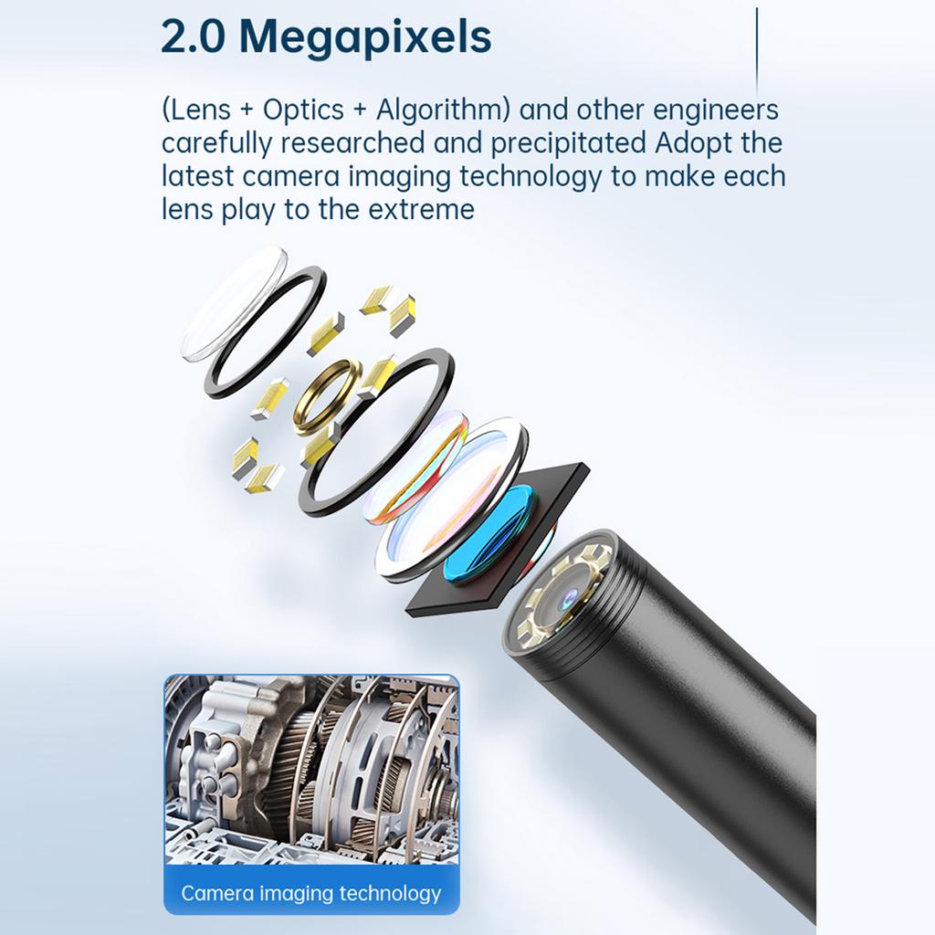 Промышленная эндоскопическая камера с разрешением 1920P, инспекционный инструмент с 8 светодиодами и 1,8-дюймовым цветным TFT-дисплеем