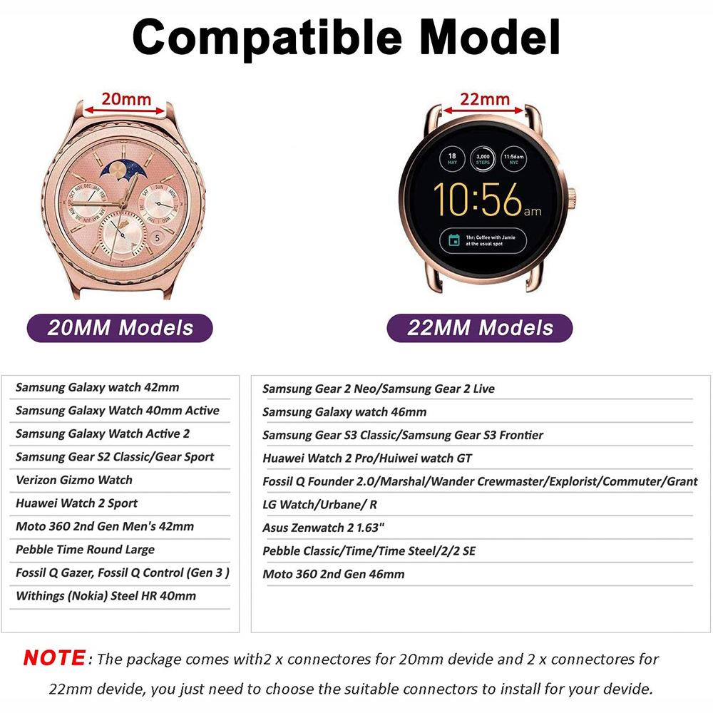 Ремешок для часов-скранчи из эластичной ткани 20 мм/22 мм для Samsung Galaxy Watch 4 и Huawei GT2 (42мм/46мм)