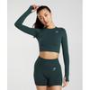 Vital Seamless 2.0 Crop Top Woodland Green Marl B1a3d Ebtf