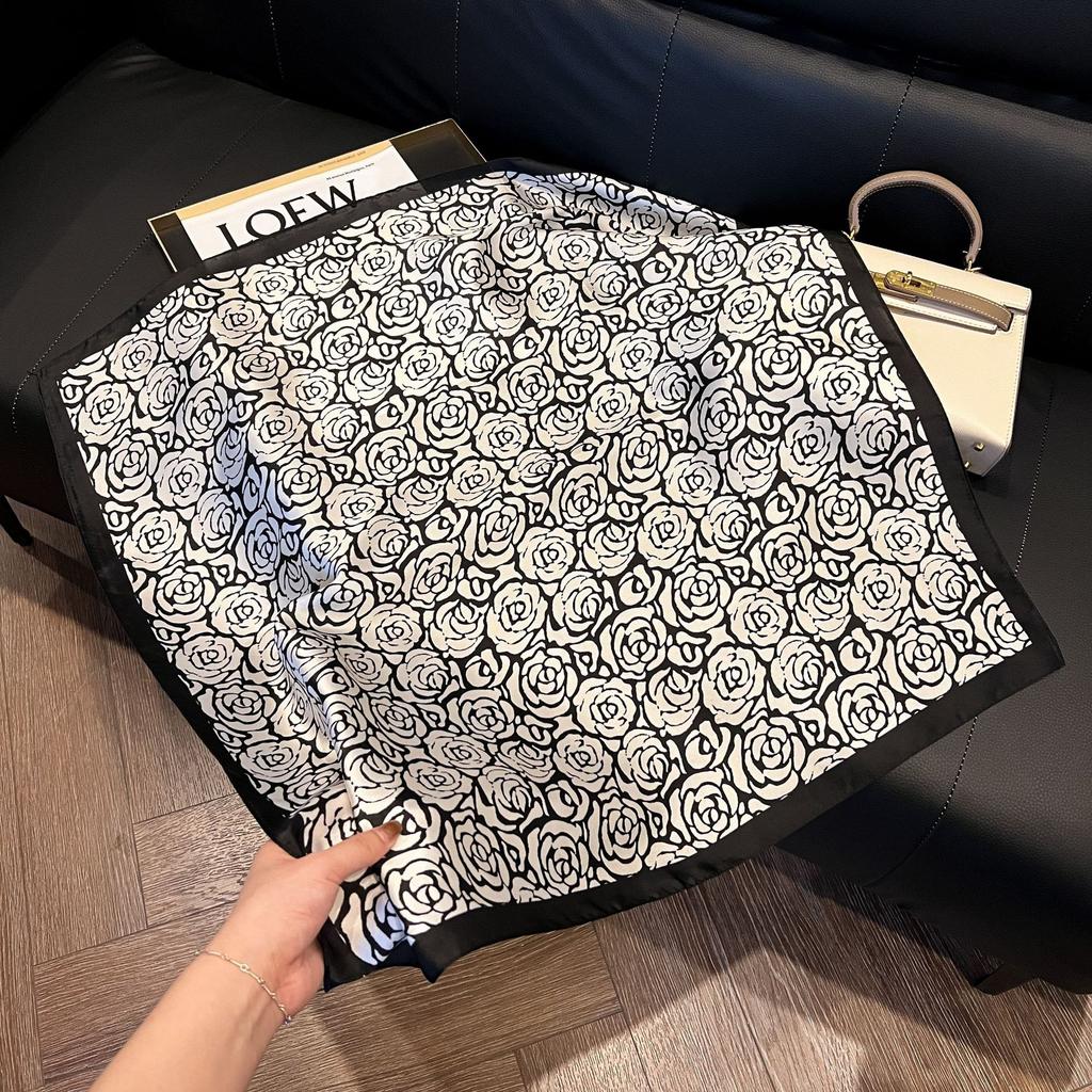 Геометрический колор-блок квадратный шарф из искусственного шелка женский атласный платок шаль обертывание хиджаб женская повязка для волос роскошная головная косынка эшарп