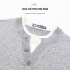 Hodo Men's Luxury Wool Blend Faux Two-Piece Henley Knit Sweater