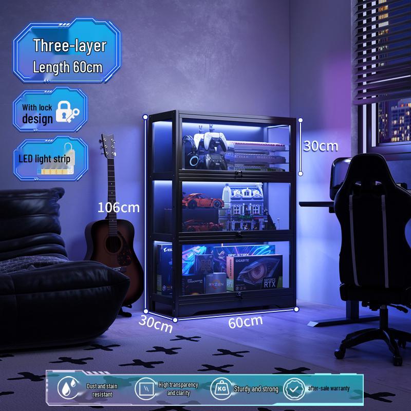 Акриловая стеклянная витрина с замком для игрушек и призов