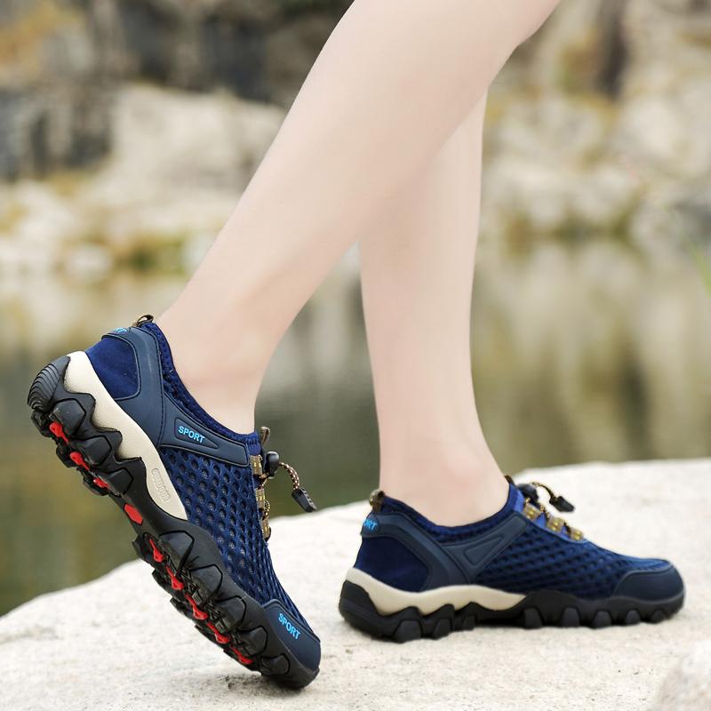 Большие размеры 39-45, летняя мужская сетчатая спортивная обувь, модная альпинистская дышащая легкая нескользящая обувь для путешествий на открытом воздухе, бега, повседневной обуви