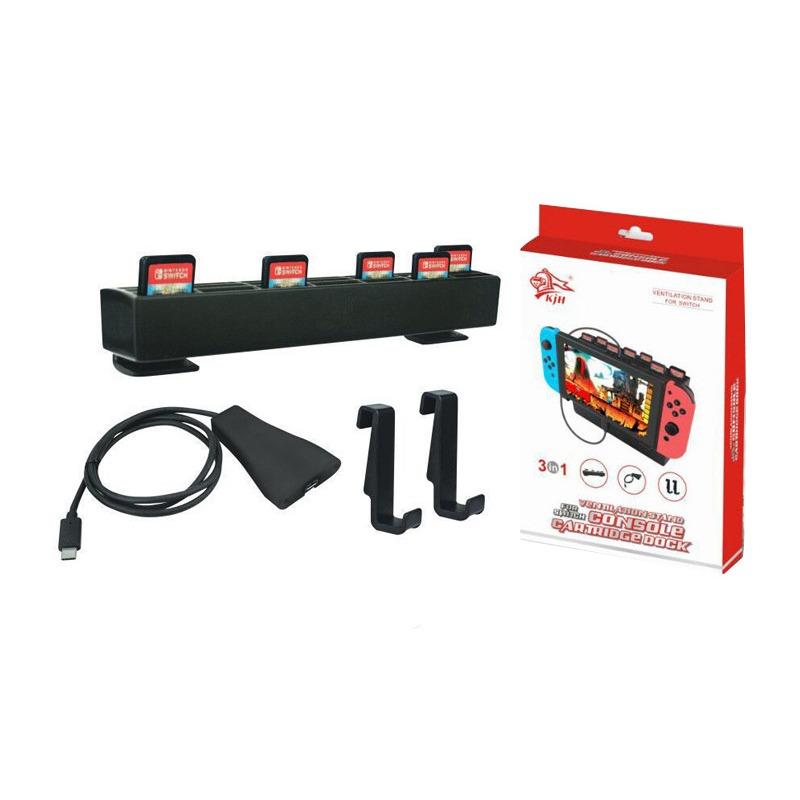 3 In 1 Ventilation Stand + Card Case+Extension Cable for Nintendo Switch