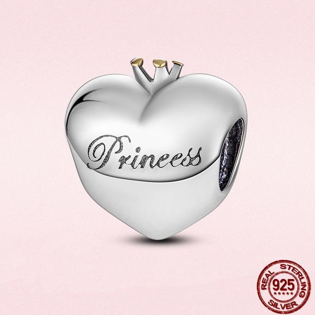 Круглые бусины в виде сердца из стерлингового серебра 925 пробы с изображением животных подходят для оригинального модного браслета-подвески DIY, модное серебро 925 пробы для изготовления ювелирных изделий