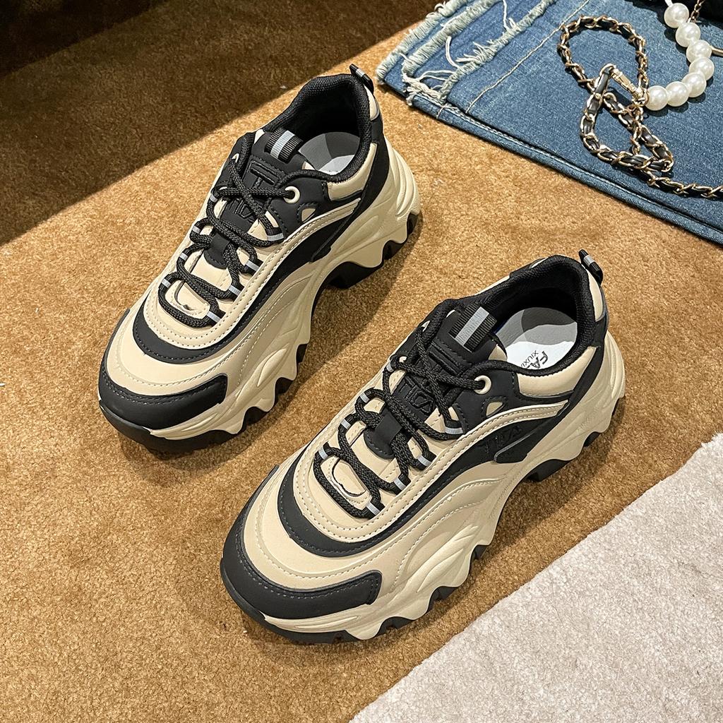 Кроссовки женские повседневные туфли модные увеличивающие рост толстые подошвы пружинная платформа женские массивные кроссовки 2024