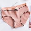 Women Panties Thread Bow Decor Mid Waist Elastic Cotton Underpants Seamless Max