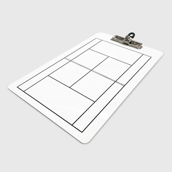 Dry Erase Tennis Coaching Clipboard Double-Sided Tennis Tactical White Board with Marker Pen for Tennis Training