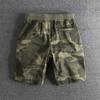 2025 Summer Men Camo Cargo Shorts Men Casual Elastic Waist Loose Shorts Male Cotton Cargo Gym Camouflage Shorts Beach Shorts