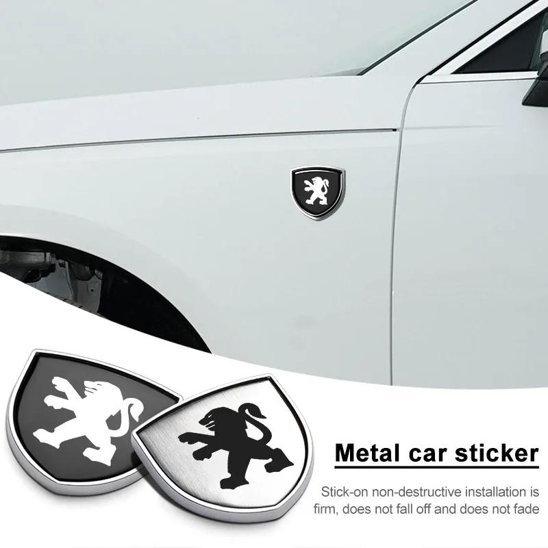 For Peugeot Car Metal Sticker Custom Shield Car Rear Trunk Shield Emblem Badge Sticker For Peugeot 206 207 307 3008 2008 308 407