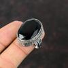 Кольцо с ограненным черным ониксом Винтажная бижутерия Кольцо из стерлингового серебра 925 пробы Украшения ручной работы Кольцо с достойным драгоценным камнем Подарок для женщин Все размеры в наличии