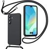 Case for Samsung Galaxy A16 5G/4G, Soft Silicone Scratch Protection with Lanyard - Black