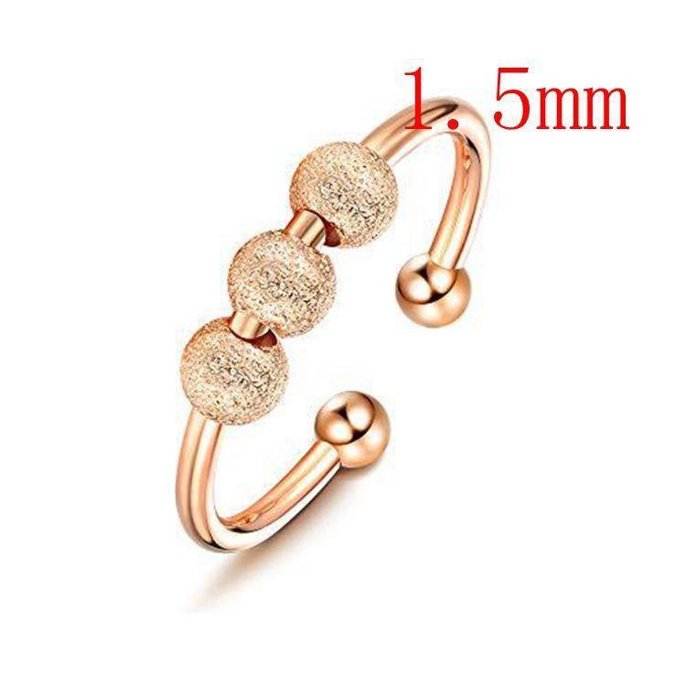 Двухслойное вращающееся круглое кольцо с бусинами для женщин, кольцо для снятия тревоги для женщин