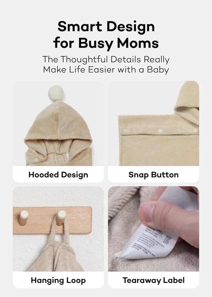 Konny Детское полотенце с капюшоном Предотвращает переохлаждение после купания Для купания с капюшоном Для младенцев от 0 до 3 лет (Конни) Сертифицировано Oeko-Tex, для купания, Мягкое, Впитывающее,