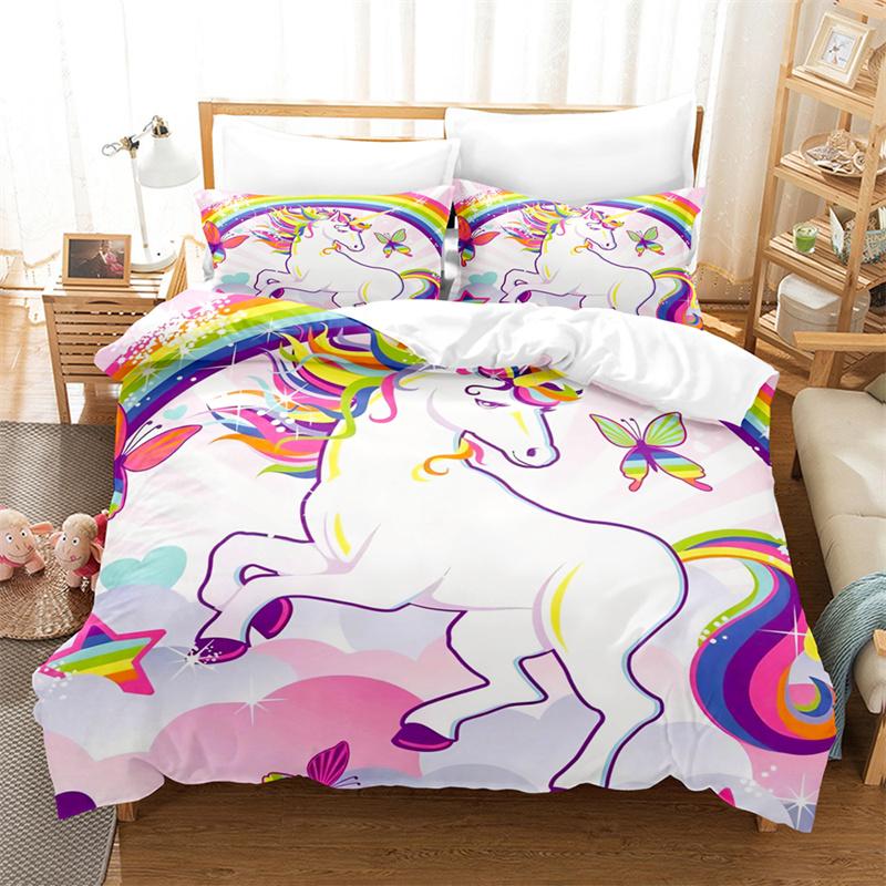 Flower Deer Bedding Collections Cartoon Animal KidS Duvet Cover Boys Girls Cute King Quilt Cover Bedroom Bed Collection Queen Bedding Collection