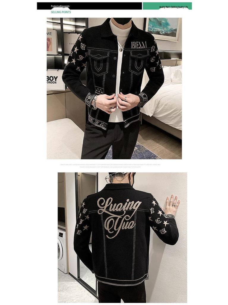 Мужская куртка с европейским воротником: Модная повседневная верхняя одежда Осень/Зима