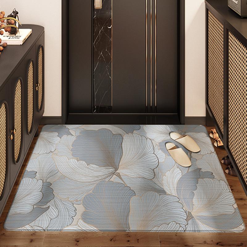 Nordic Flower Light Luxury Входная дверь износостойкий напольный коврик Keny Velvet Home Scraping Sand Dust Removal Коврик для ног Входная дверь Ковер
