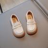 Обувь для школьной формы в Великобритании 2024 года, новые, простые, нескользящие, с круглым носком, детские мокасины, повседневная обувь из корейского полиуретана с круглым носком