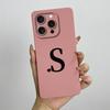 Чехол для iPhone 14 Pro Max Чехол для телефона iPhone 14 Plus Чехол-обложка для iPhone 14 Pro Милые квадратные наклейки с инициалами пары Матовое покрытие