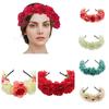 Венок Украшение Венок Головная повязка Имитация Роза Цветок Короны Цветочная повязка на голову Вечеринка