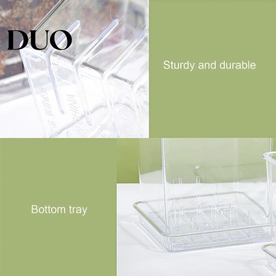 Clear Gardening Pot with Holes Orchid Planter Saucer, Square Plant Plastic Drainage Holes, Transparent Flowerpot for Phalaenopsis, Seedings Flower